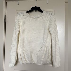 white polyester sweater